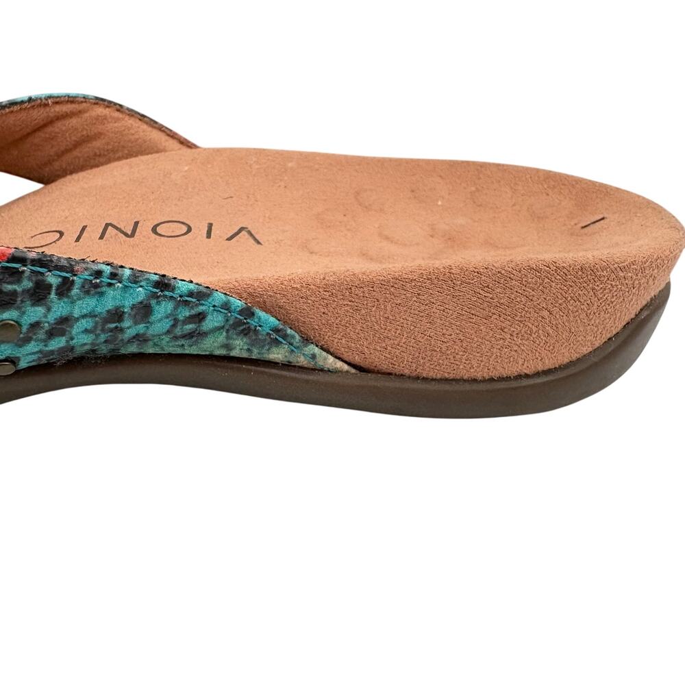 Vionic Multicolor Beaded Teal and Coral Thong Sandal - Picture 5 of 11